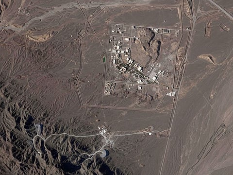 This satellite photo from Planet Labs PBC shows Iran's Natanz nuclear site near Natanz, Iran, on April 14, 2023.