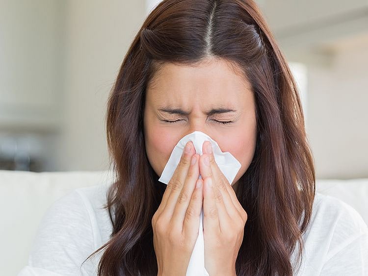 Person sneezing