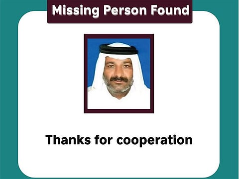 Salah Hassan Al Balushi, 51, has been found in excellent health and has been reunited with his family. 
