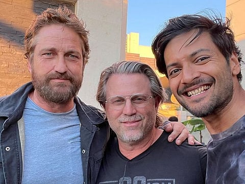 Actor Gerard Butler, 'Kandahar' director Ric Roman Waugh and actor Ali Fazal.
