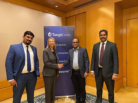 Gopan Sivasankaran, Regional Director, META, Secureworks, Wendy Thomas, CEO, Secureworks, Sunil Paul, Co-Founder & MD Finesse, and Eljo J P, Chief Business Officer & Director Finesse 