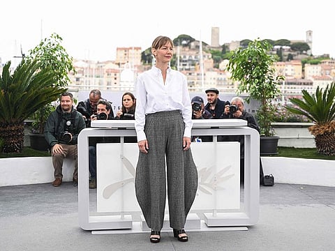 German actress Sandra Hueller poses during a photocall for the film "The Zone Of Interest" at the 76th edition of the Cannes Film Festival in Cannes, southern France, on May 20, 2023. 
