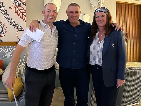 (From left) Winner - Noel O’Leary (Vice-Captain), Winner – Steve Drake (Inaugural Captain) and Evelyn Downham (Lady Captain).