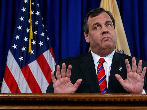 New Jersey Governor Chris Christie reacts to a question during a news conference in Trenton, New Jersey, U.S. on March 28, 2014. 
