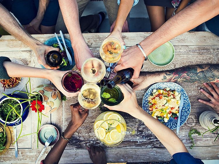 People having a summer party