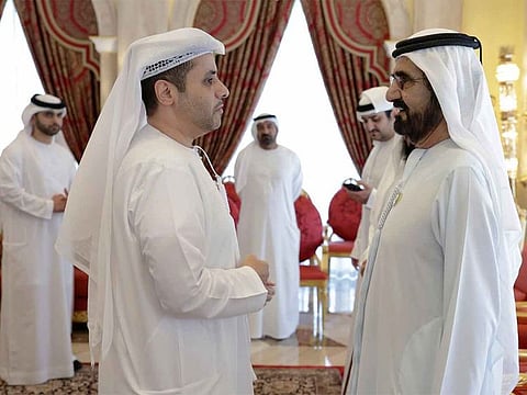 On the sidelines of his weekly Majlis, Sheikh Mohammed received officials and staff of the Mohammed Bin Rashid Housing Establishment, headed by its CEO Omar Bu Shehab.