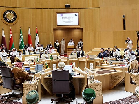 US Secretary of State Antony Blinken meets with GCC foreign ministers at the GCC Secretariat in Riyadh, on June 7, 2023.  