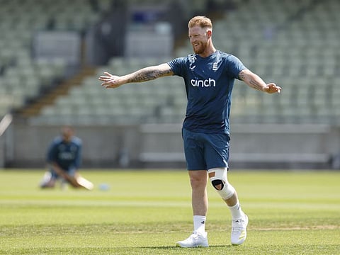 England captain Ben Stokes during practice.