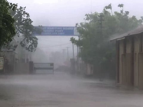 Mandvi witnessed strong winds and heavy rain as the landfall process of 'Biparjoy' began on Thursday.  