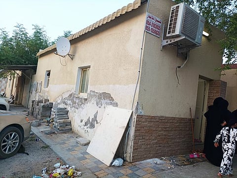 Volunteers and charity workers found the 9 siblings, ages one to 14, living in this accommodation in Ras Al Khaimah. Their mother had died more than a year ago and their father recently travelled to his home country in a bid to arrange living expenses for his children.