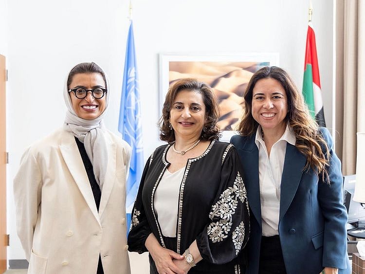 Noura Al Kaabi, Minister of State, at UN Women meeting in New York