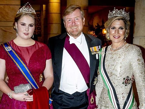 Queen Maxima with her husband and daughter. 