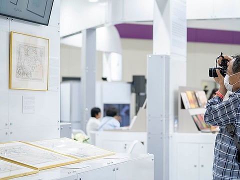 Rare maps on display at the Sharjah Pavillion at Seoul Book Fair. 