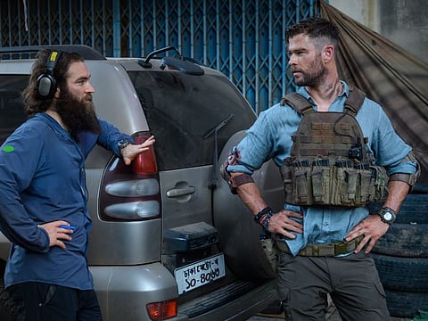 'Extraction' director Sam Hargrave with Chris Hemsworth.