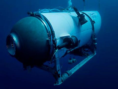 This undated photo provided by OceanGate Expeditions in June 2021 shows the company's Titan submersible. 