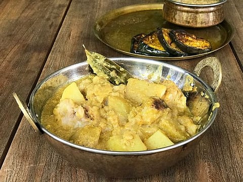 Bengali raw banana kofta or dumpling curry