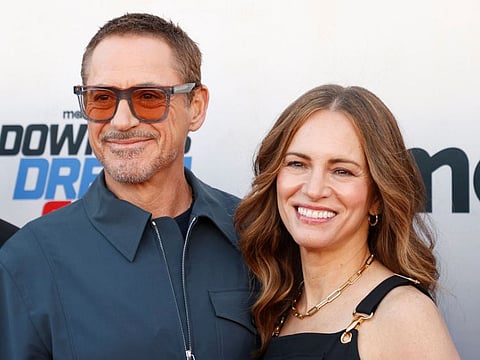 US actor Robert Downey Jr. and his wife producer Susan Downey.