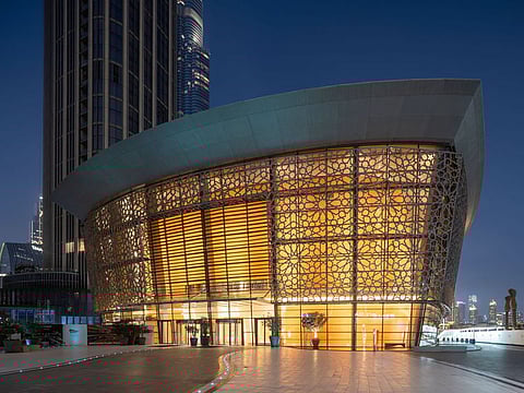 Dubai Opera is a dhow-shaped structure that has many indoor and outdoor performance and event spaces