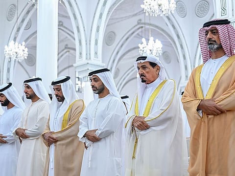 His Highness Sheikh Humaid bin Rashid Al Nuaimi, Supreme Council Member and Ruler of Ajman performed the Eid Al Adha prayers at the Sheikh Rashid bin Humaid Mosque in Ajman.