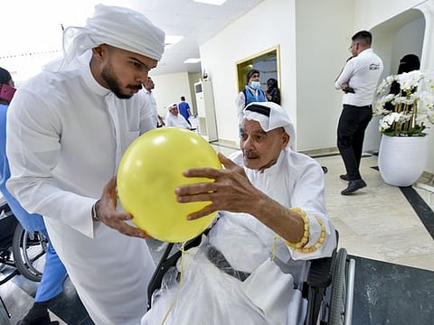 Senior citizens at Old People's Home in Sharjah.  