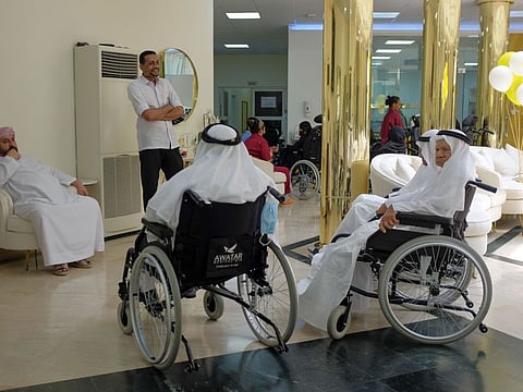 Senior citizens at Old People's Home in Sharjah.  