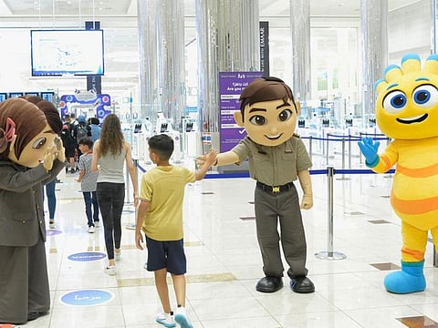 GDRFA deploys popular mascots and the local cartoon characters to welcome children arriving at Dubai International Airport