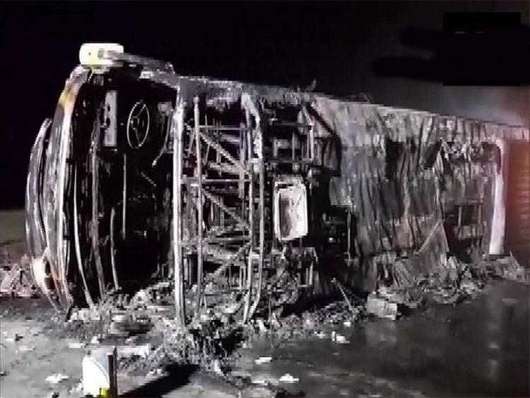 India: 25 people charred to death as bus catches fire in Maharashtra