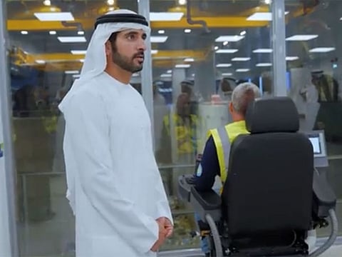 Sheikh Hamdan bin Mohammed bin Rashid Al Maktoum, Crown Prince of Dubai and Chairman of The Executive Council of Dubai, at the waste-t-energy facility in Warsan.