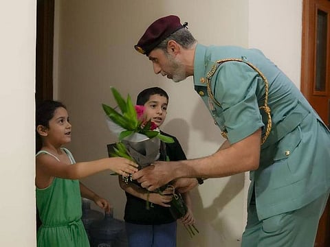 Sharjah officials welcomed residents back to the tower after ensuring the building was safe for their return. 