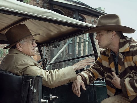 Robert De Niro and Leonardo DiCaprio in a scene from the film 'Killers of the flower moon'