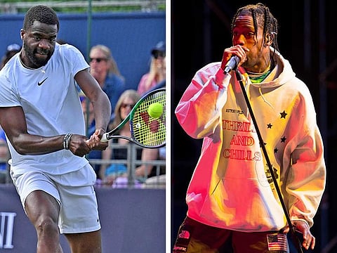 US player Frances Tiafoe and rapper Travis Scott having a friendly banter for a pair of sneakers.