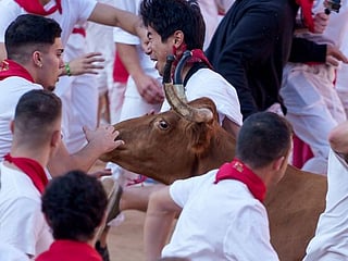 Photos: Revelers return for Spain's Pamplona bull run