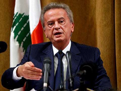 Lebanese Central Bank Governor Riad Salameh speaks during a news conference at Central Bank in Beirut, Lebanon, November 11, 2019. 