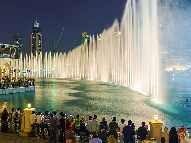 The Dubai Fountain is the world's largest choreographed fountain system. The renovation project is expected to be completed by October.