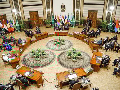  Egyptian President Abdul Fattah Al Sisi attends a regional summit with leaders of Sudan's neighbouring states to discuss the country's crisis, at the Ittihadiya presidential palace in Cairo on July 13, 2023.  