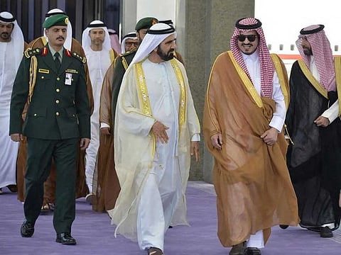 His Highness Sheikh Mohammed bin Rashid Al Maktoum, Vice-President and Prime Minister of the UAE and Ruler of Dubai, arrives to attend the 18th consultative meeting of the leaders of the GCC & the Gulf summit with the central Asian countries C5, in Jeddah, Saudi Arabia, July 19, 2023. 