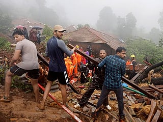 Rescue efforts resumed in western India where a landslide killed at least 16 people