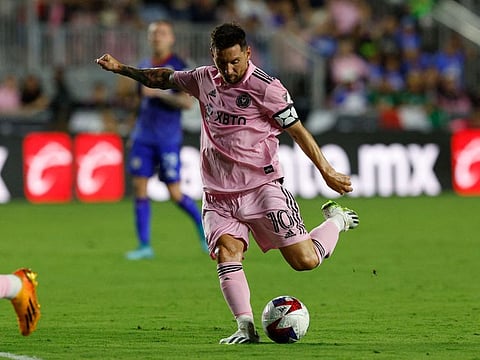Inter Miami's Lionel Messi in action at Leagues Cup - Group J - Inter Miami v Cruz Azul - DRV PNK Stadium, Fort Lauderdale, Florida