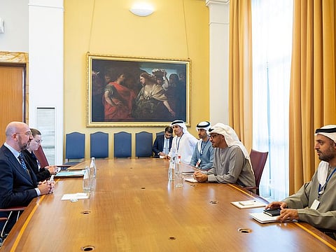 During the meetings, Sheikh Mohamed discussed various aspects of the relations between the UAE and Tunisia, Lebanon, and the European Union