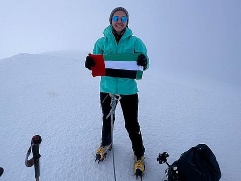  Mountaineer Fatima Sajwani atop Mont Blanc.