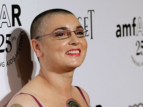 Irish singer and songwriter Sinead O'Connor poses at the amfAR?s Inspiration LA Gala in Hollywood, California October 27, 2011