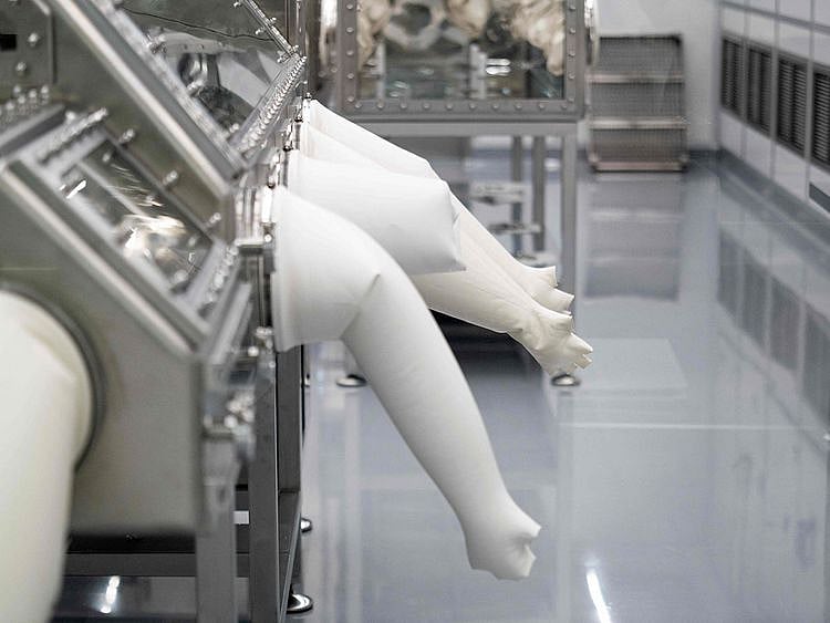 The OSIRIS-REx Curation Lab, where samples will be processed, is seen during a media day hosted by NASA to preview the OSIRIS-REx Sample Lab at Johnson Space Center in Houston, Texas, on July 24, 2023. The OSIRIS-REx sample, carrying samples from the asteroid Bennu, is expected to return to Earth on September 24, 2023 after seven years. NASA's Johnson Space Center built a new curation lab specifically to store the sample. Engineers and curation experts are designing specialized gloveboxes, tools, and storage containers to preserve the sample in pristine condition. Johnson will oversee distribution of sample portions to scientists worldwide.