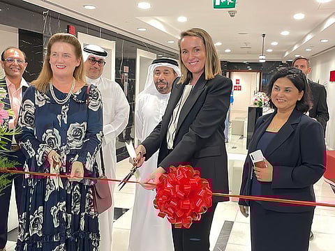 In the first row from left: Heidi Venamore and Tennealle O’Shannessy, and in the background are Harmeet Pental, Hasan Al Marzouqi, Dr Naji Al Mahdi and Rashi Bhattacharya