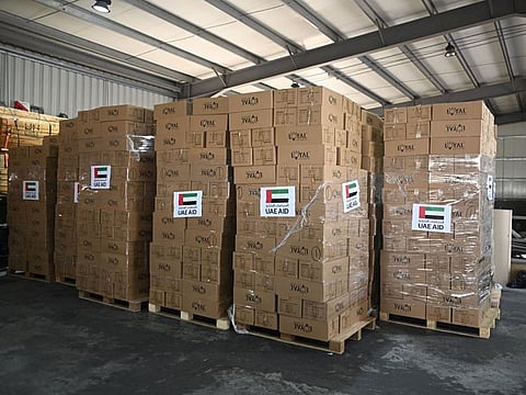 The aid will first arrive by sea in Poland and Romania and then be transported into Ukraine