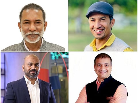 Clockwise (from top left): Shajahan Madampat, Shuaib Kandoth, Dr Abdul Sathar, Naseem Hamza.