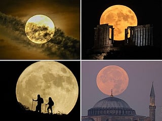Photos: The first supermoon in August rises around the world