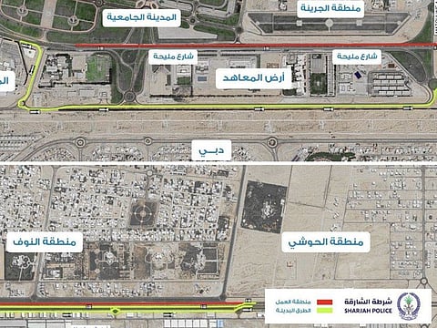 The Sharjah Roads and Transport Authority announces on Thursday the partial closure on Mleiha Road towards the intersection of Sheikh Khalifa Street for three weeks