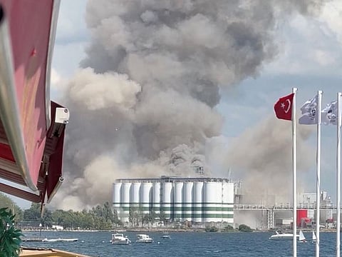 An explosion occurred around 2:40pm near Turkish Grain Board silos.
