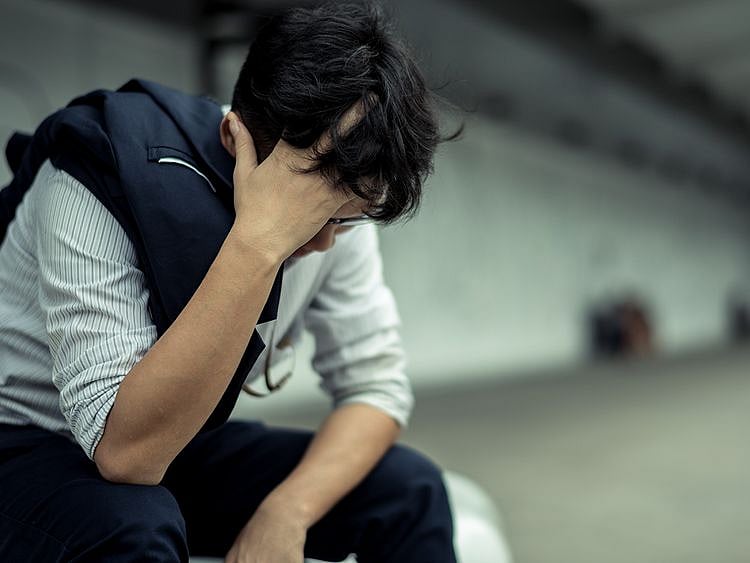 Exhausted person