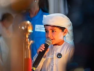 Meeting from Space: UAE astronaut meets father, children and UAQ students' families
